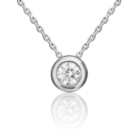 Подвеска-бегунок из белого золота с фианитом 03-0317-00-501-1120-38