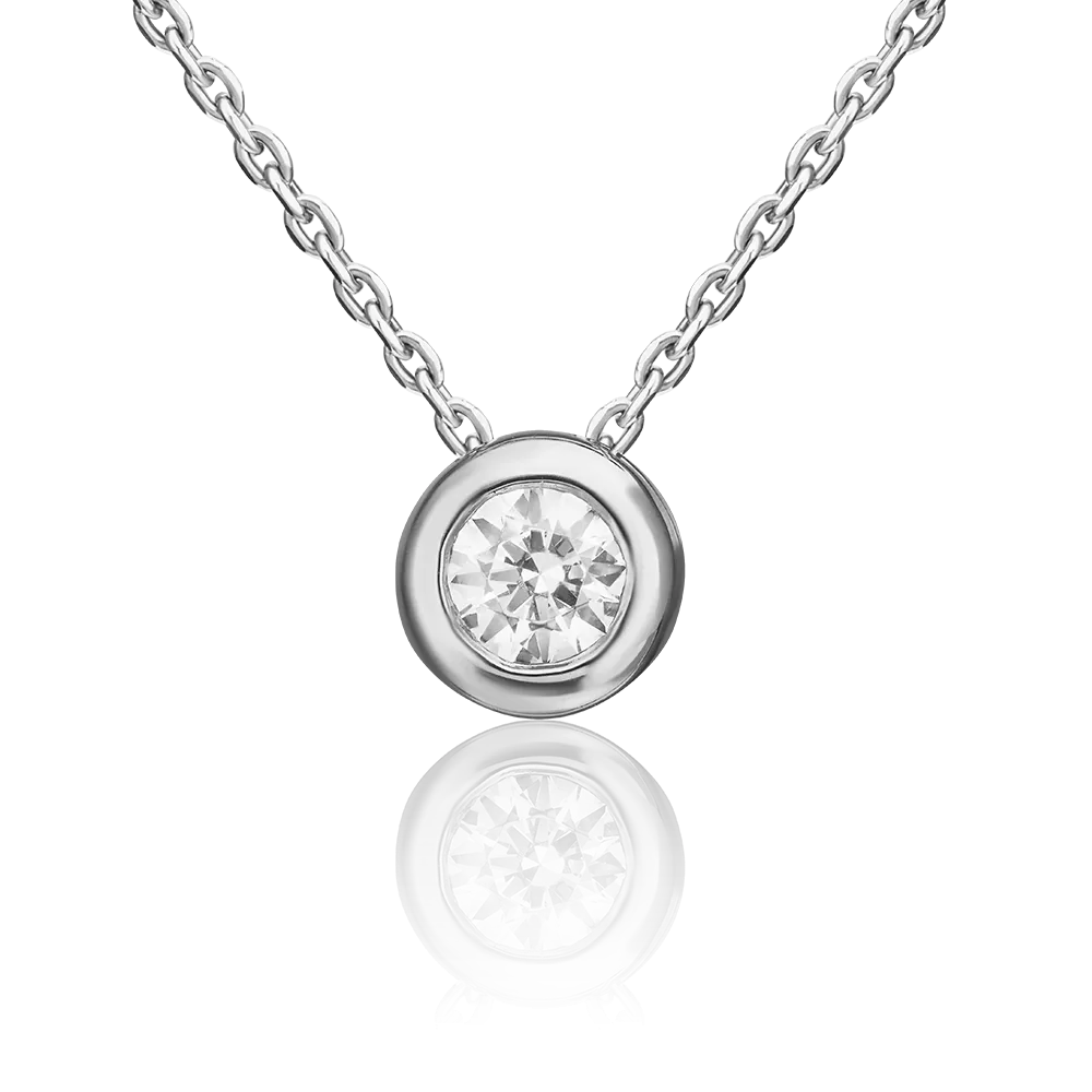 Подвеска-бегунок из белого золота с фианитом 03-0317-00-501-1120-38