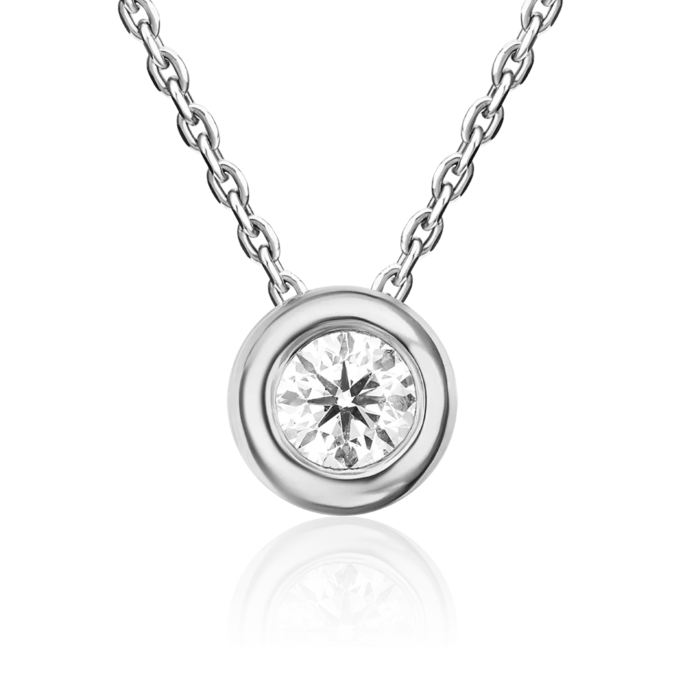 Подвеска-бегунок из белого золота с фианитом 03-0319-00-501-1120-38