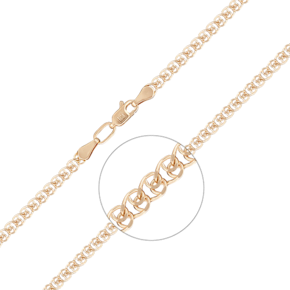 Браслет из красного золота с алмазной гранью (плетение «Лав») 22-0403-050-1110-17