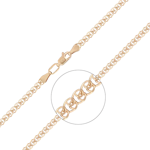 Браслет из красного золота с алмазной гранью (плетение «Лав») 22-0403-050-1110-17