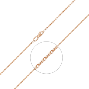 Браслет из красного золота с алмазной гранью (плетение «Сингапур») 22-0703-025-1110-17