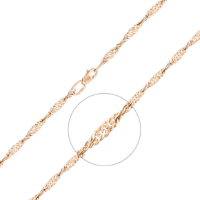 Браслет из красного золота с алмазной гранью (плетение «Сингапур») 22-0703-050-1110-17