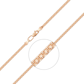 Браслет из красного золота с алмазной гранью (плетение «Бисмарк двойной якорь») 22-2003-045-1110-17