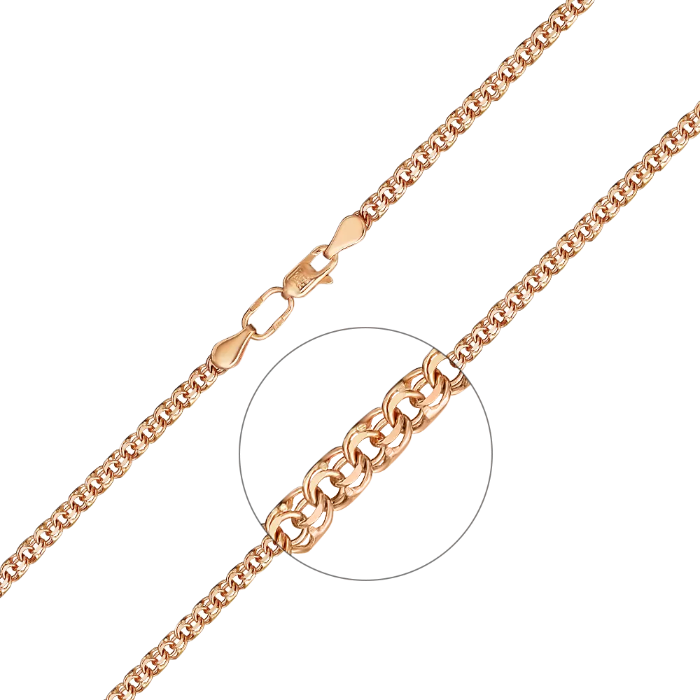 Браслет из красного золота (плетение бисмарк) 22-2701-040-1110-19