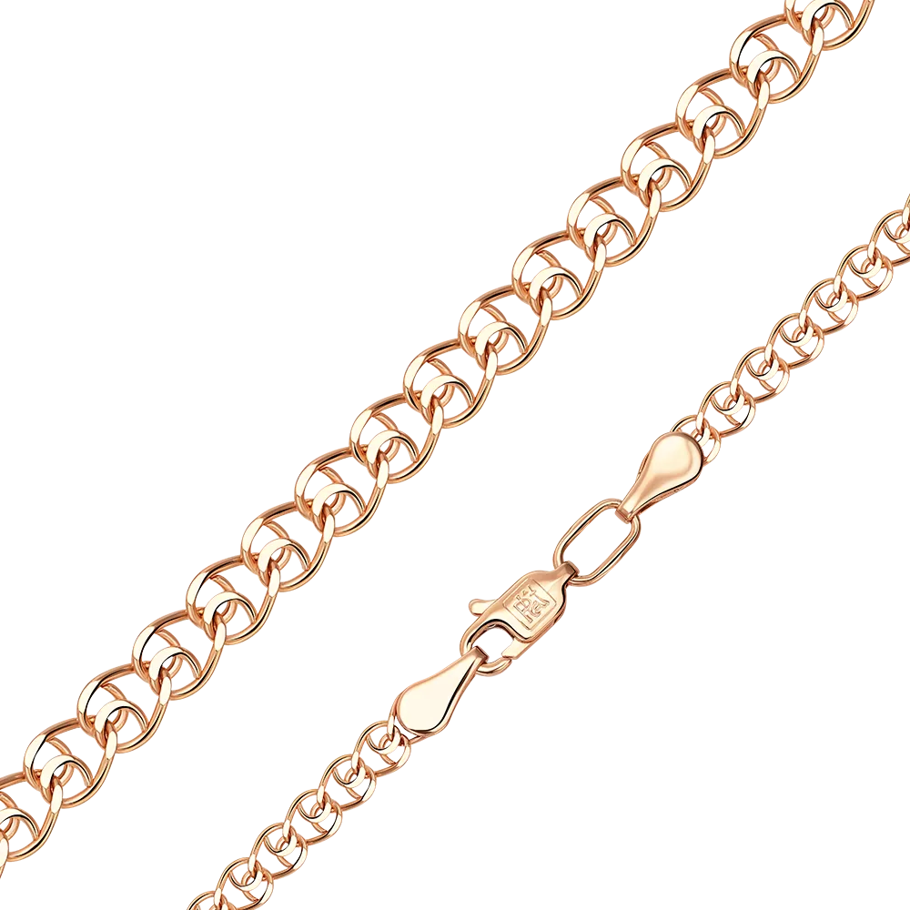 Цепь из красного золота с алмазной гранью (плетение «Лав») 21-0403-050-1110-17