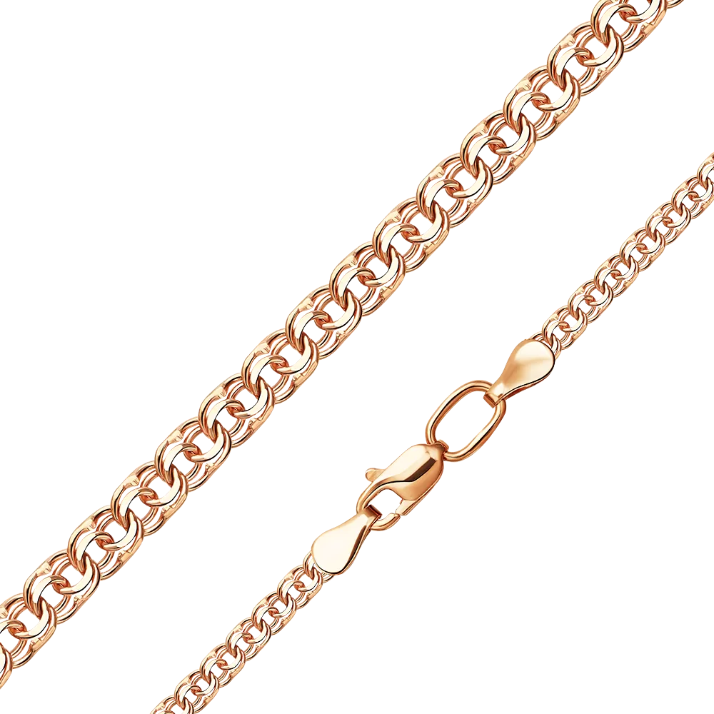 Цепь из красного золота (плетение бисмарк) 21-2701-040-1110-19