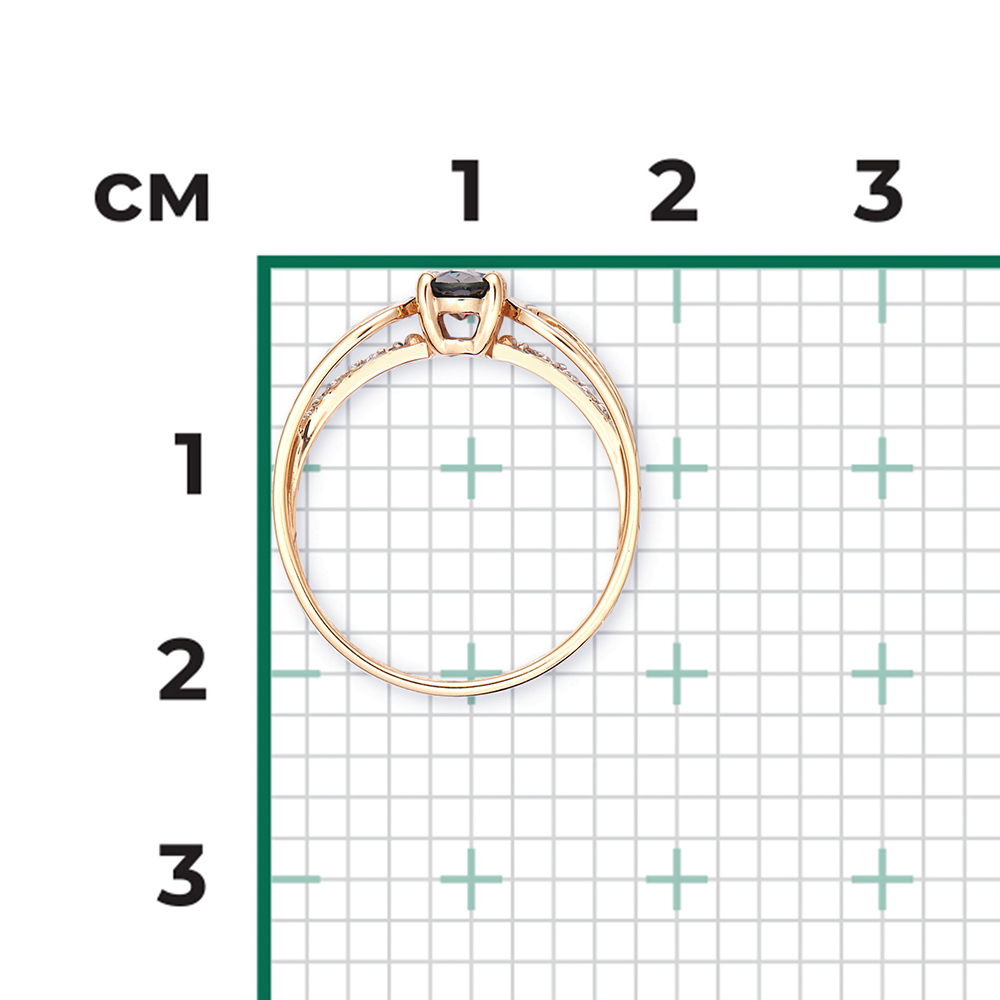 Кольцо из красного золота с сапфиром и бриллиантами 01-1461-00-105-1110-30