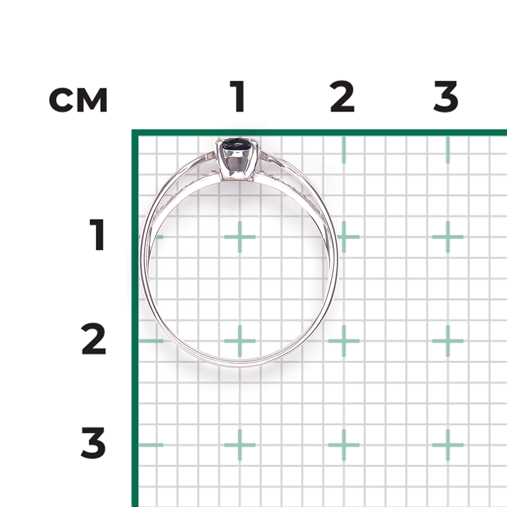 Кольцо из белого золота с сапфиром и бриллиантами 01-1462-00-105-1120-30