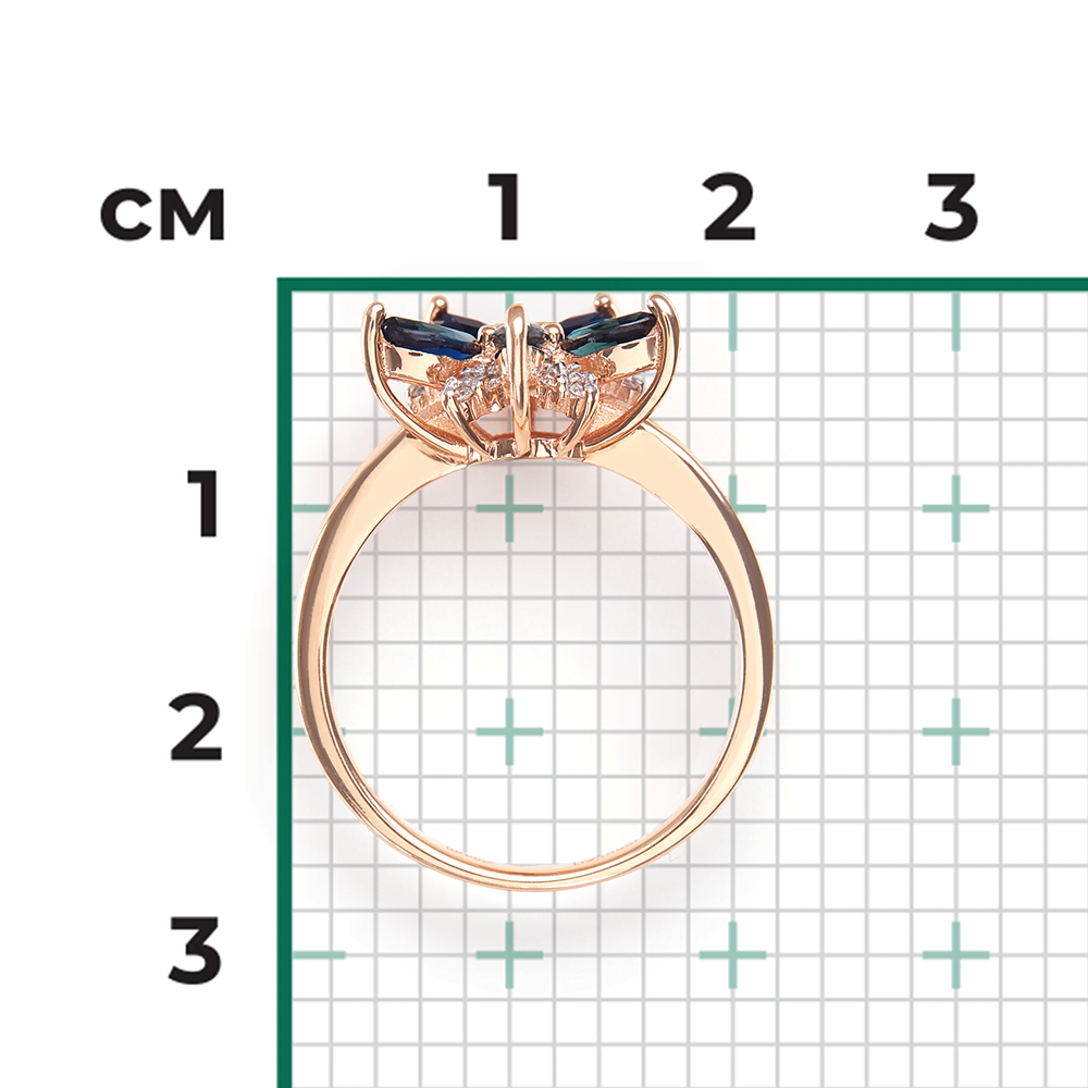 Кольцо из красного золота с сапфирами и бриллиантами 01-1463-00-105-1110-30