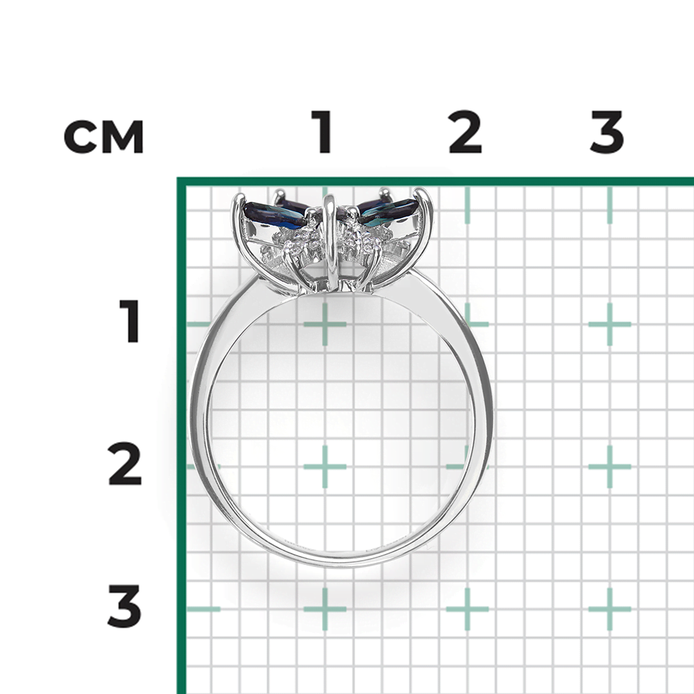 Кольцо из белого золота с сапфирами и бриллиантами 01-1464-00-105-1120-30