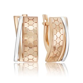 Серьги с английским замком из комбинированного золота 02-5268-00-000-1111