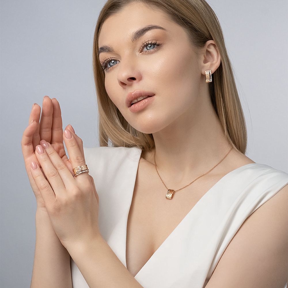 Серьги с английским замком из комбинированного золота 02-5268-00-000-1111