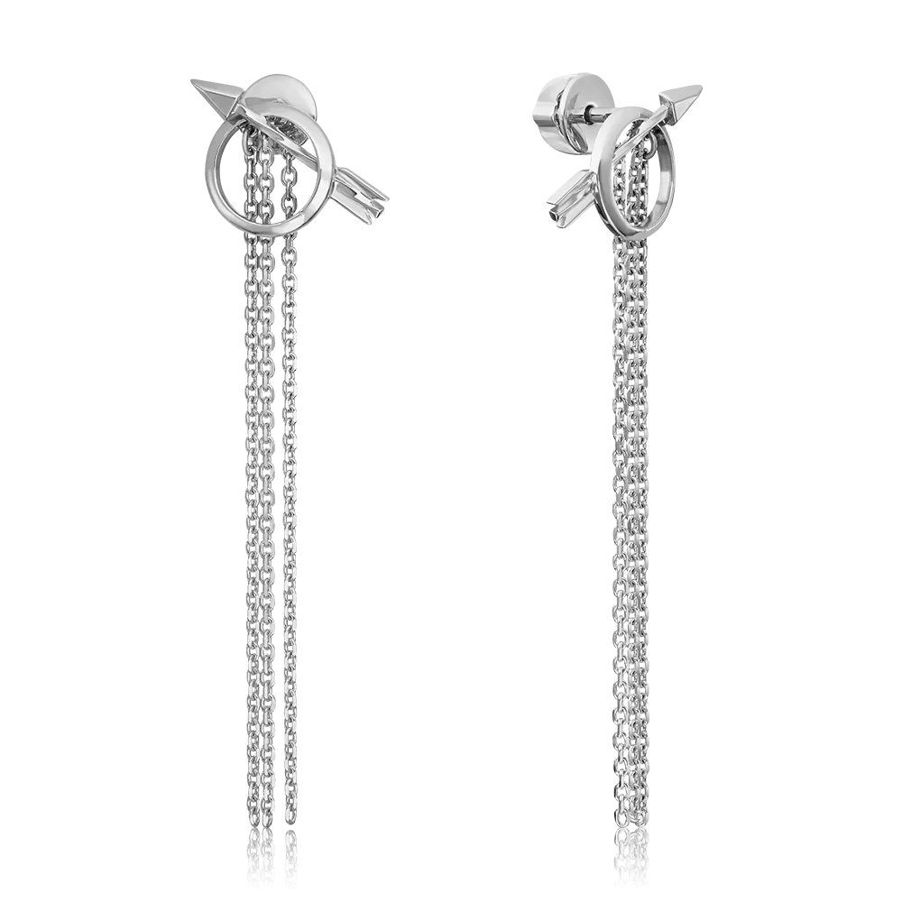 Серьги-пусеты «Стрелы» из серебра 02-4618-00-000-0200-71