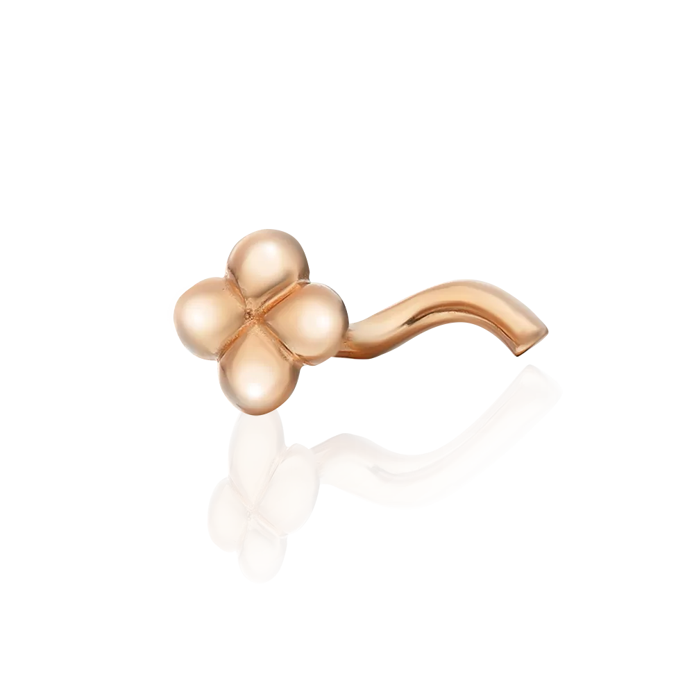 Пирсинг в нос «Клевер» из красного золота 06-1665-00-000-1110-02