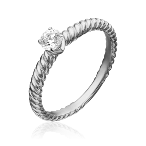 Помолвочное кольцо из белого золота с фианитом 01-5272-00-501-1120-38