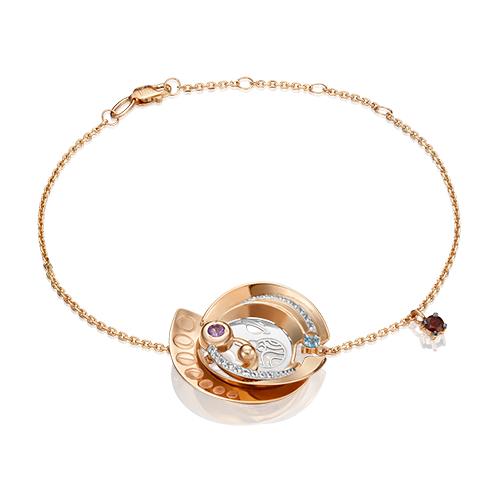 Браслет «Парад планет» из комбинированного золота с миксом камней 05-0675-00-712-1111-76