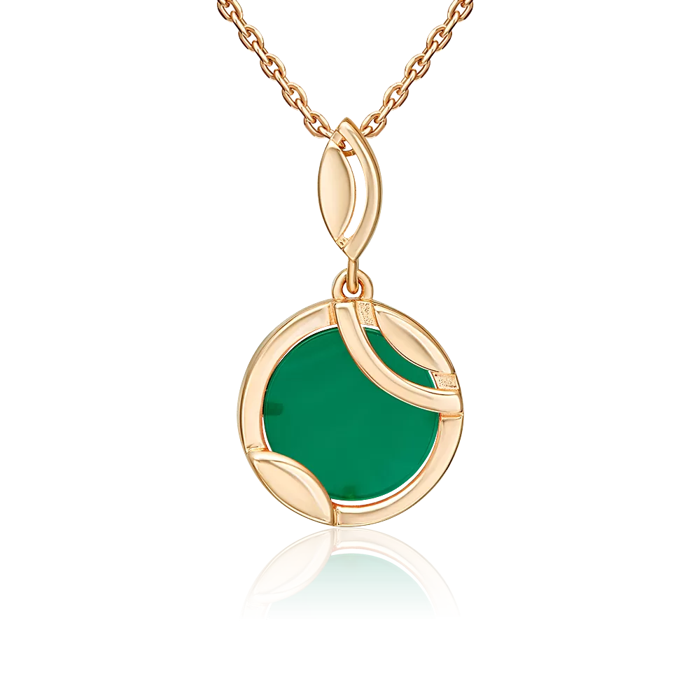 Подвеска из красного золота с агатом 03-3605-00-749-1110