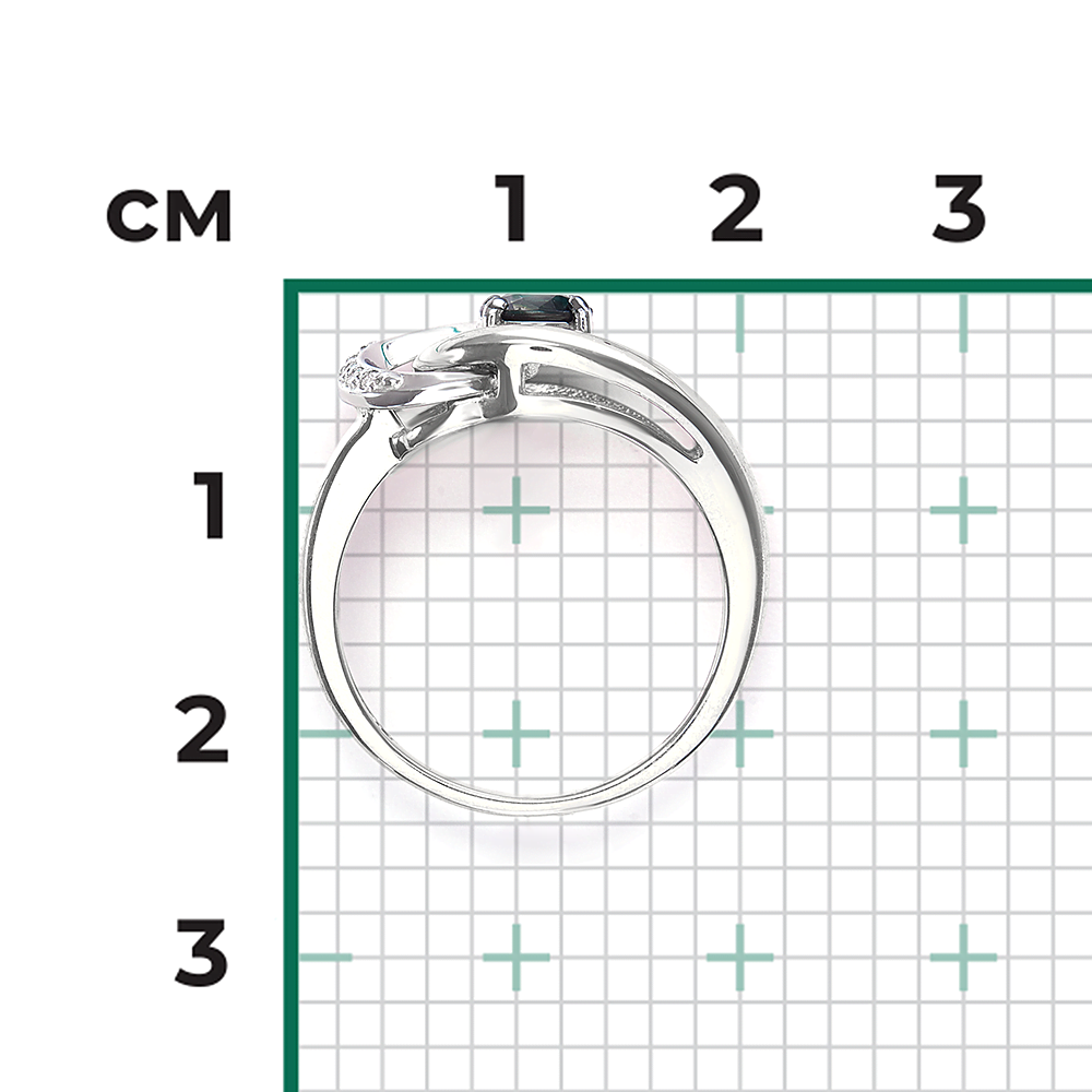 Кольцо из белого золота с сапфиром и бриллиантами 01-5722-00-105-1120