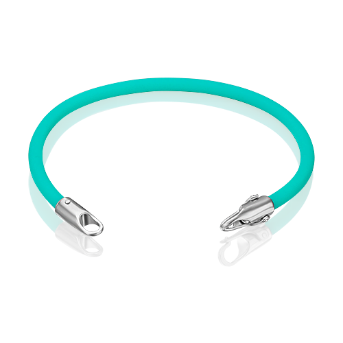 Браслет-соул из серебра с бирюзовым полиуретановым шнуром 05-0762-07-000-0200