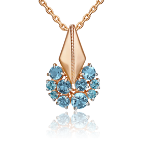 Подвеска из красного золота с топазами 03-3569-00-201-1110