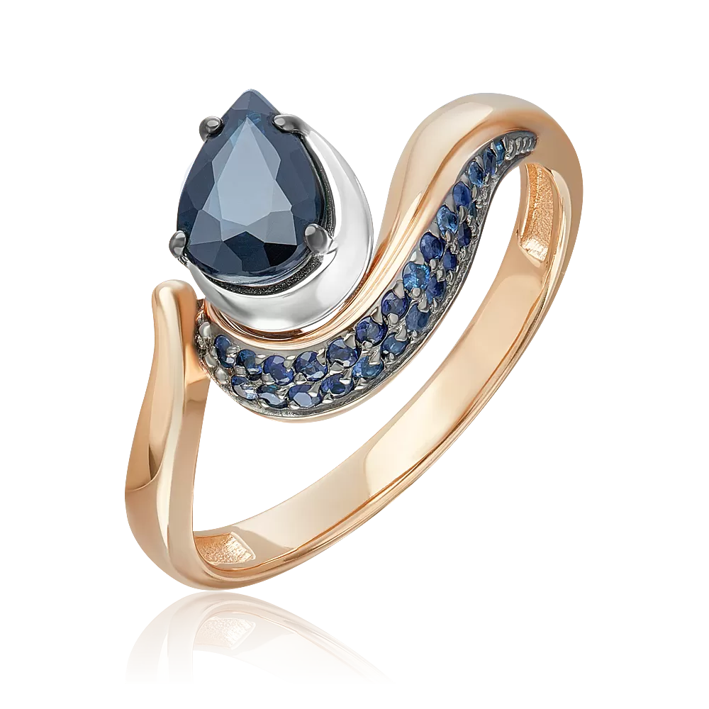 Кольцо из комбинированного золота с сапфирами 01-5734-00-102-1111
