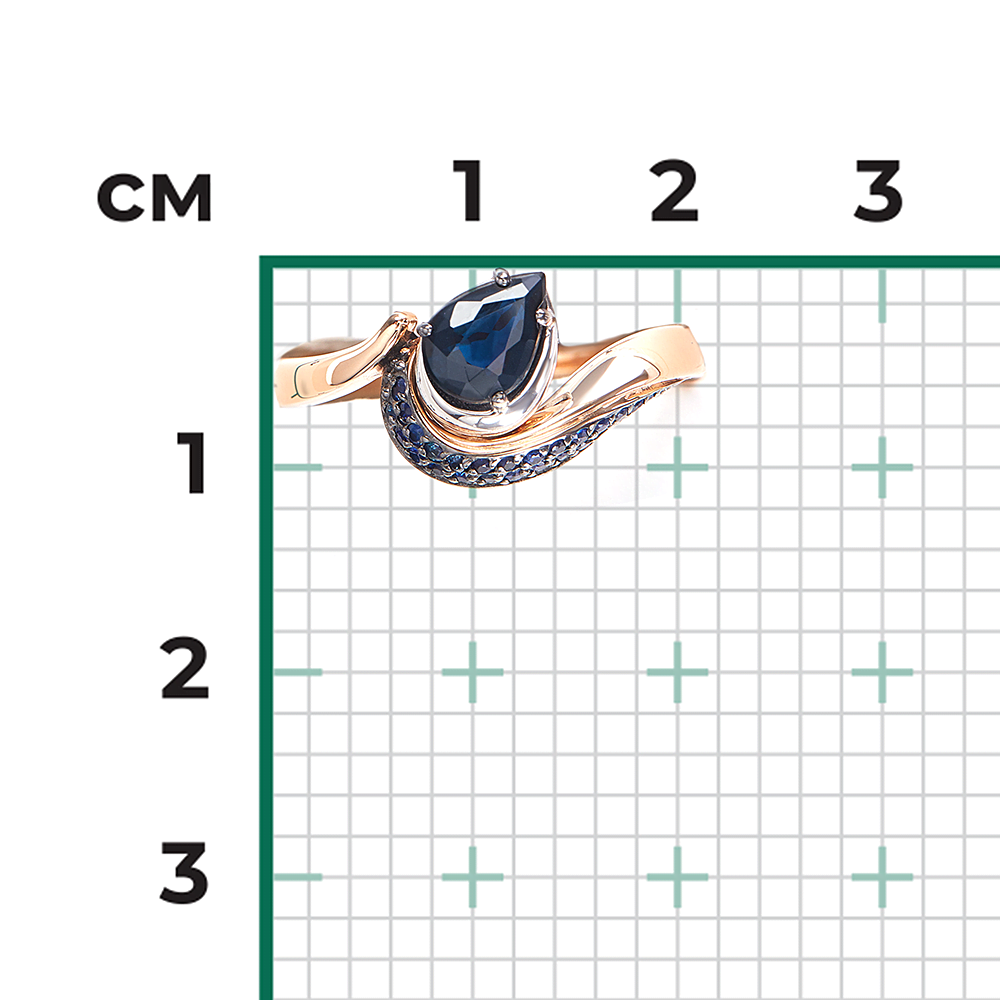 Кольцо из комбинированного золота с сапфирами 01-5734-00-102-1111