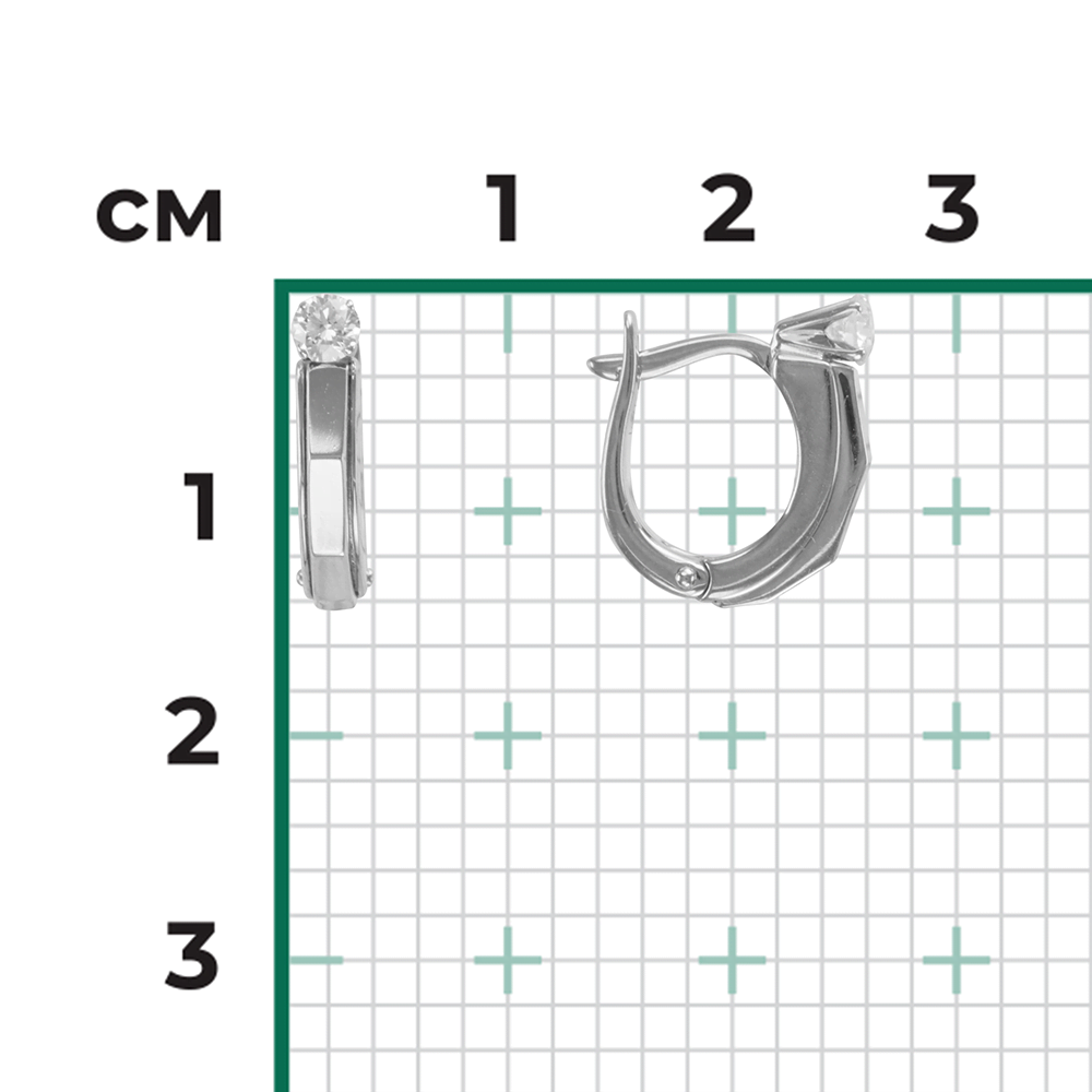 Серьги с английским замком из белого золота с бриллиантом 02-4124-00-101-1120-30