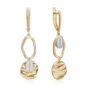 Серьги с английским замком из комбинированного золота 02-4928-00-000-1121