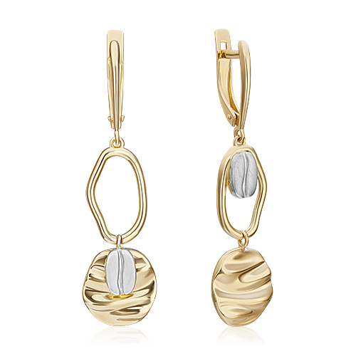 Серьги с английским замком из комбинированного золота 02-4928-00-000-1121