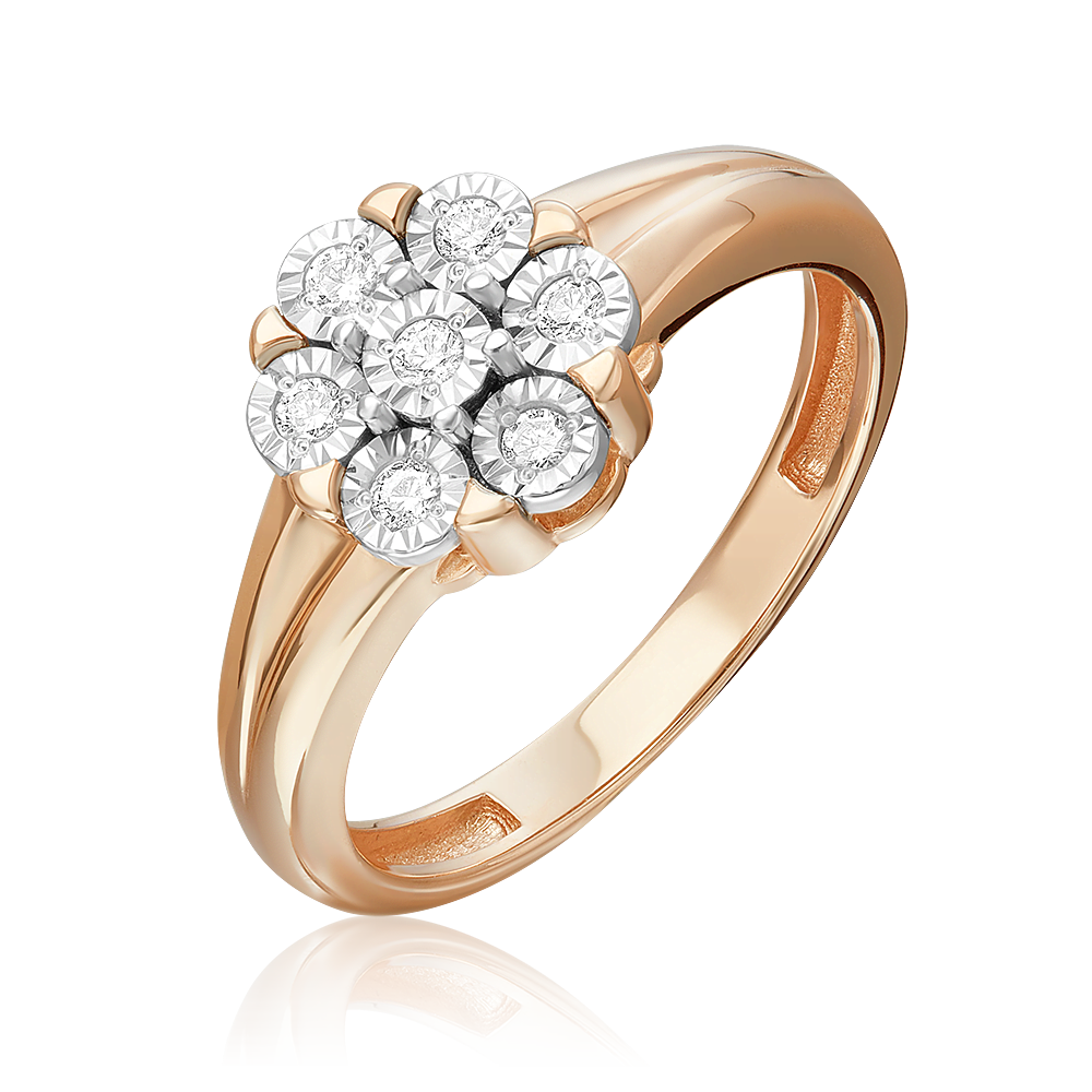 Кольцо из комбинированного золота с бриллиантами 01-5737-00-101-1111