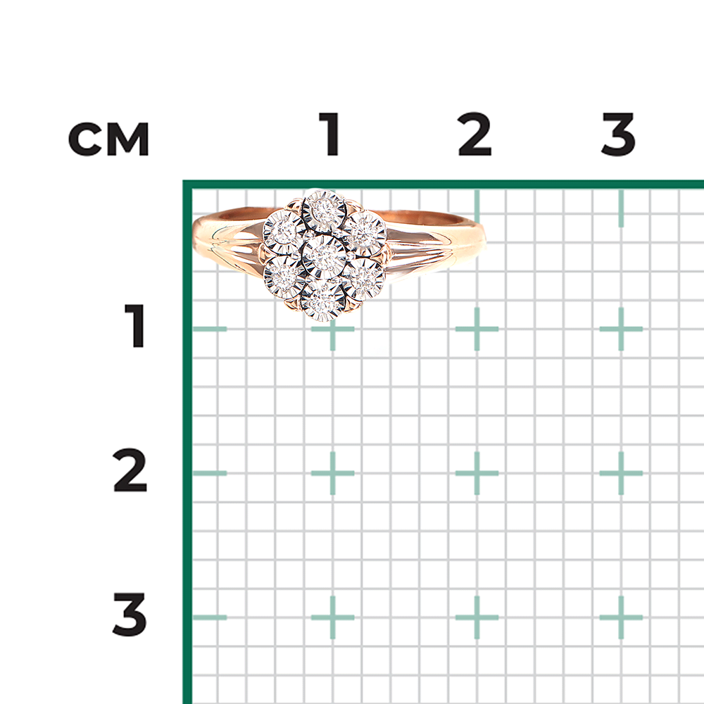 Кольцо из комбинированного золота с бриллиантами 01-5737-00-101-1111