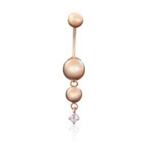 Пирсинг в пупок из красного золота с фианитом 06-3311-00-401-1110-03