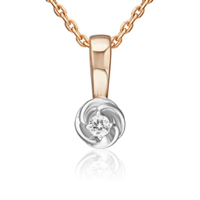 Подвеска из комбинированного золота с бриллиантом 03-3519-00-101-1111