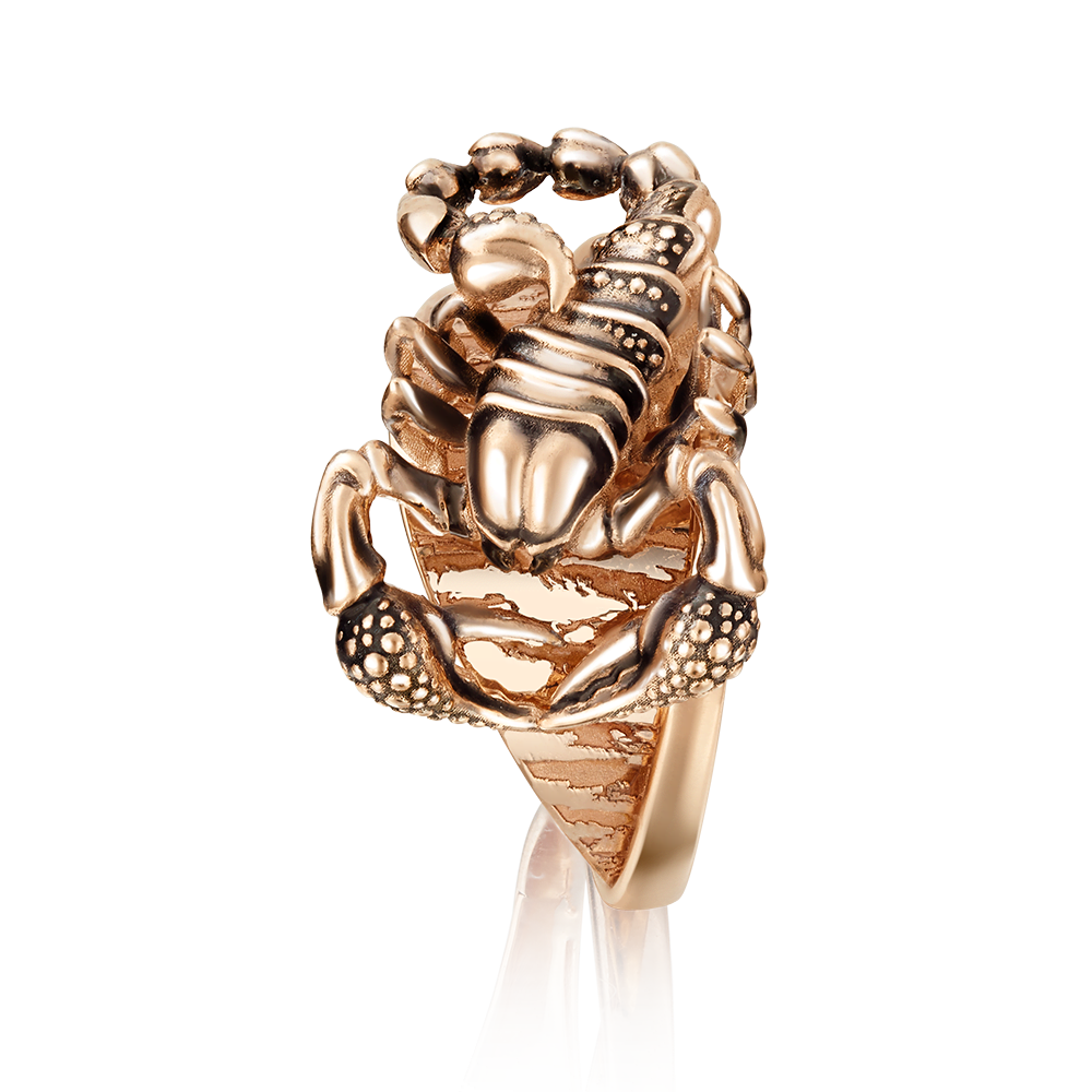 Кольцо «Скорпион» из красного золота с эмалью 01-5089-00-000-1110-59