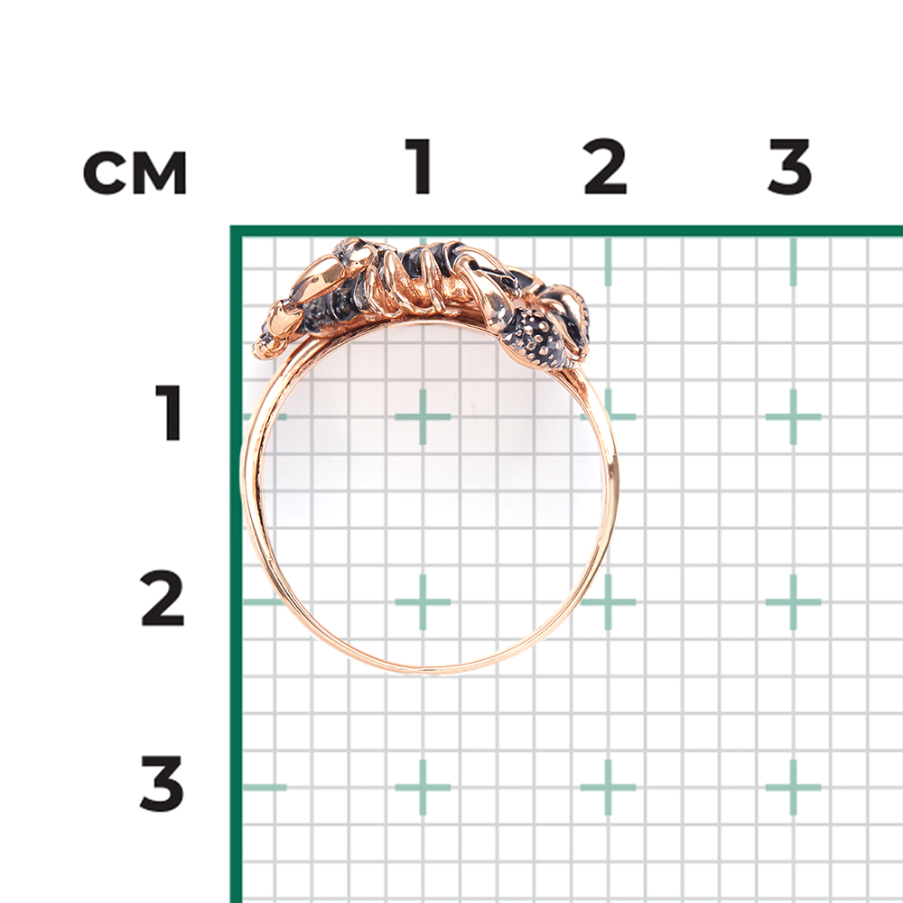 Кольцо «Скорпион» из красного золота с эмалью 01-5089-00-000-1110-59