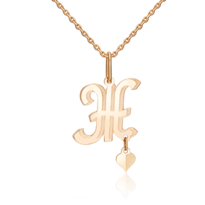 Подвеска «Буква Ж» из красного золота 03-0759-Ж-000-1110