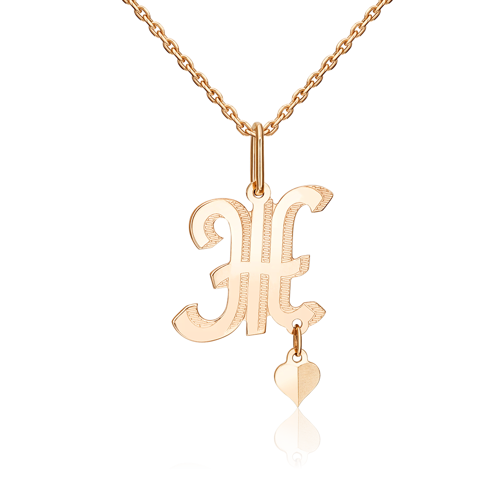 Подвеска «Буква Ж» из красного золота 03-0759-Ж-000-1110