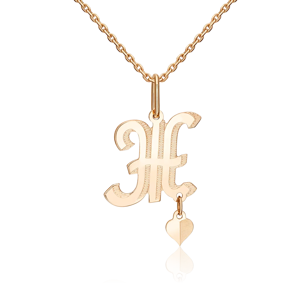 Подвеска «Буква Ж» из красного золота 03-0759-Ж-000-1110