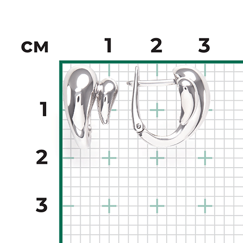 Серьги «Грация» с английским замком из серебра 02-4953-00-000-0200