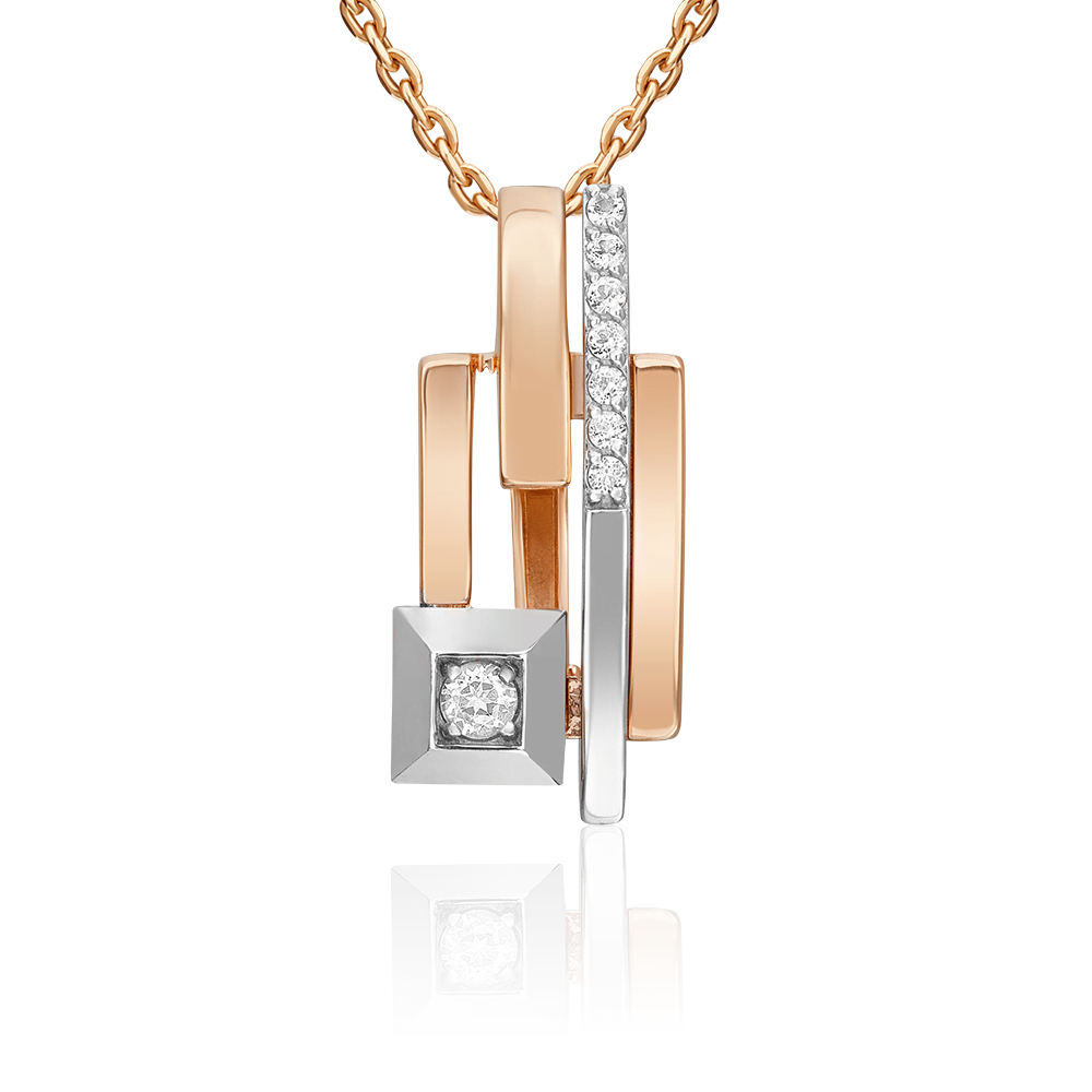 Подвеска из комбинированного золота с натуральными топазами white 03-3378-00-201-1111