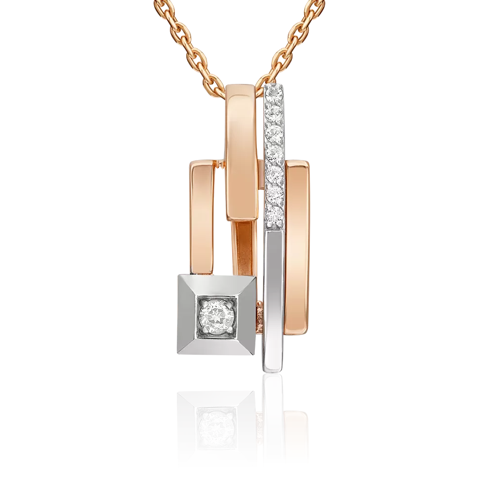 Подвеска из комбинированного золота с натуральными топазами white 03-3378-00-201-1111