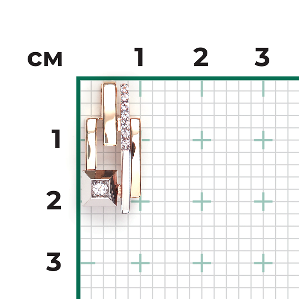 Подвеска из комбинированного золота с натуральными топазами white 03-3378-00-201-1111