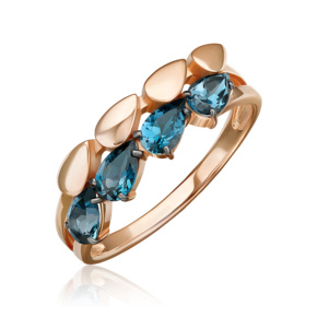 Кольцо из красного золота с топазами 01-5842-00-201-1110