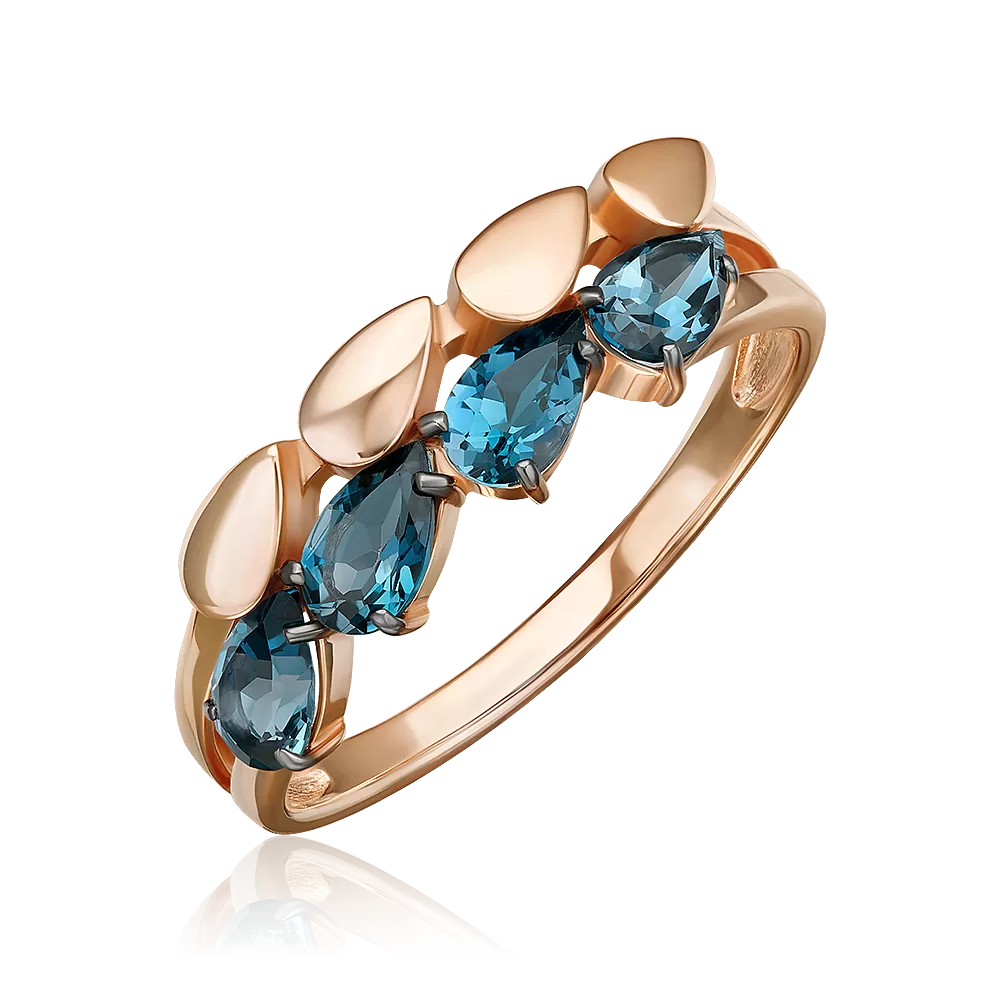 Кольцо из красного золота с топазами 01-5842-00-201-1110