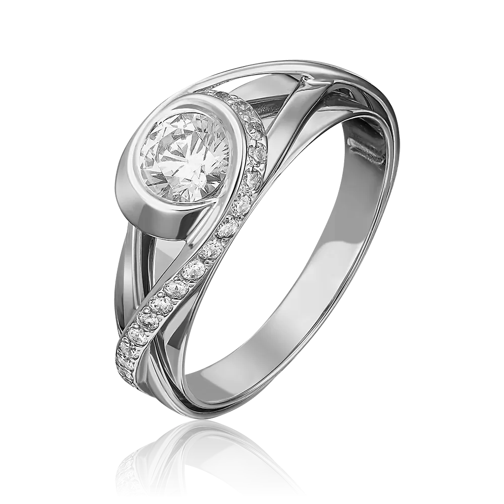 Кольцо из белого золота с фианитами 01-5420-00-501-1120-38