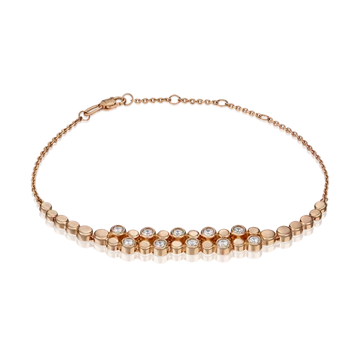 Браслет из красного золота с фианитами 05-0632-00-501-1110-38