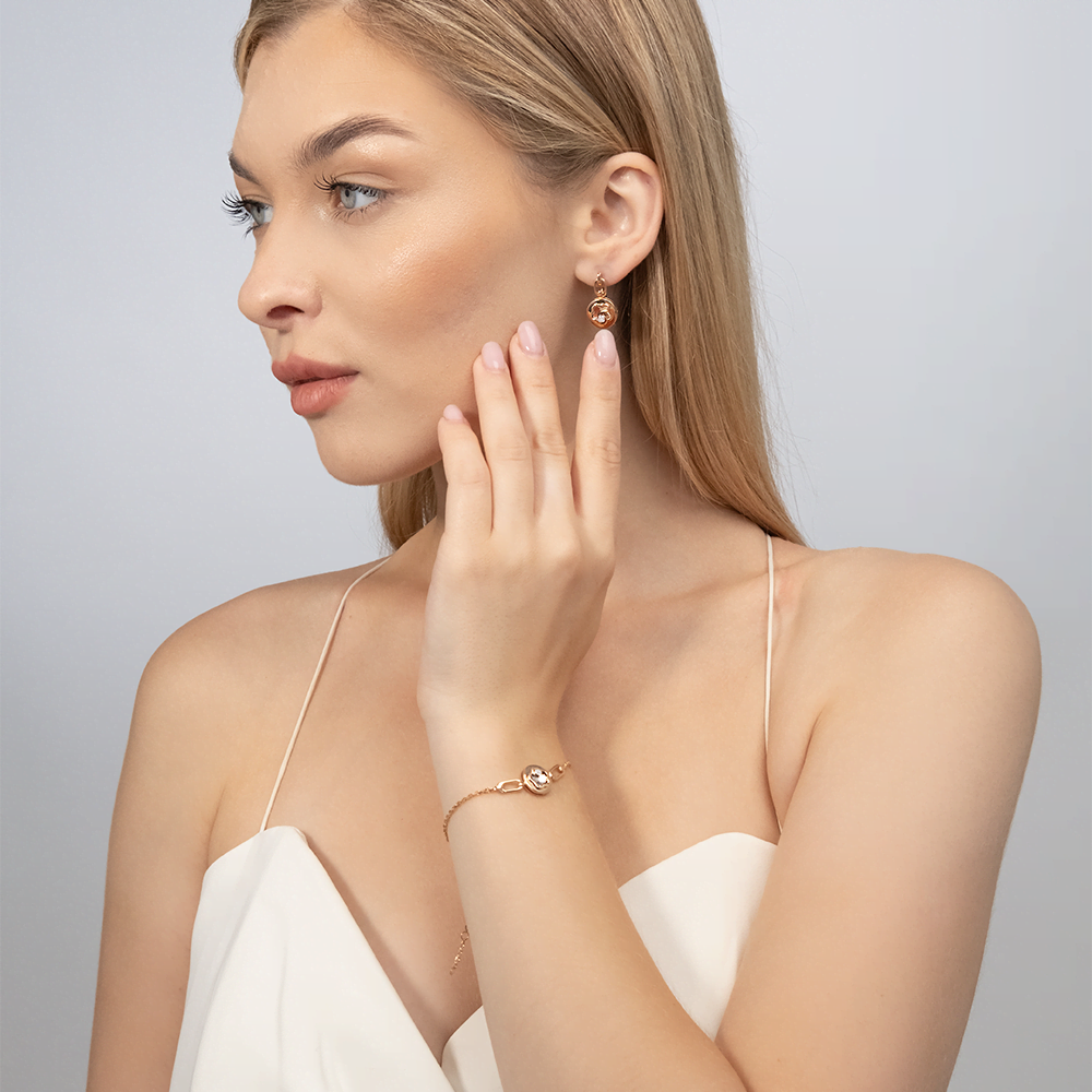 Серьги с английским замком из комбинированного золота с бриллиантами 02-4987-00-101-1111