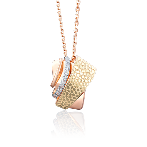 Подвеска из комбинированного золота с фианитами 03-2665-00-401-1113-59