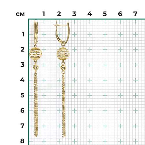 Серьги с английским замком из лимонного золота 02-4459-00-000-1130-64